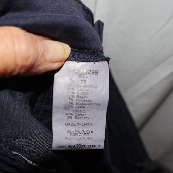 Level 99 Blue Jeans Frances Lacey Double Welt Zip Pocket Size 29 Blue Womens - Picture 11 of 13